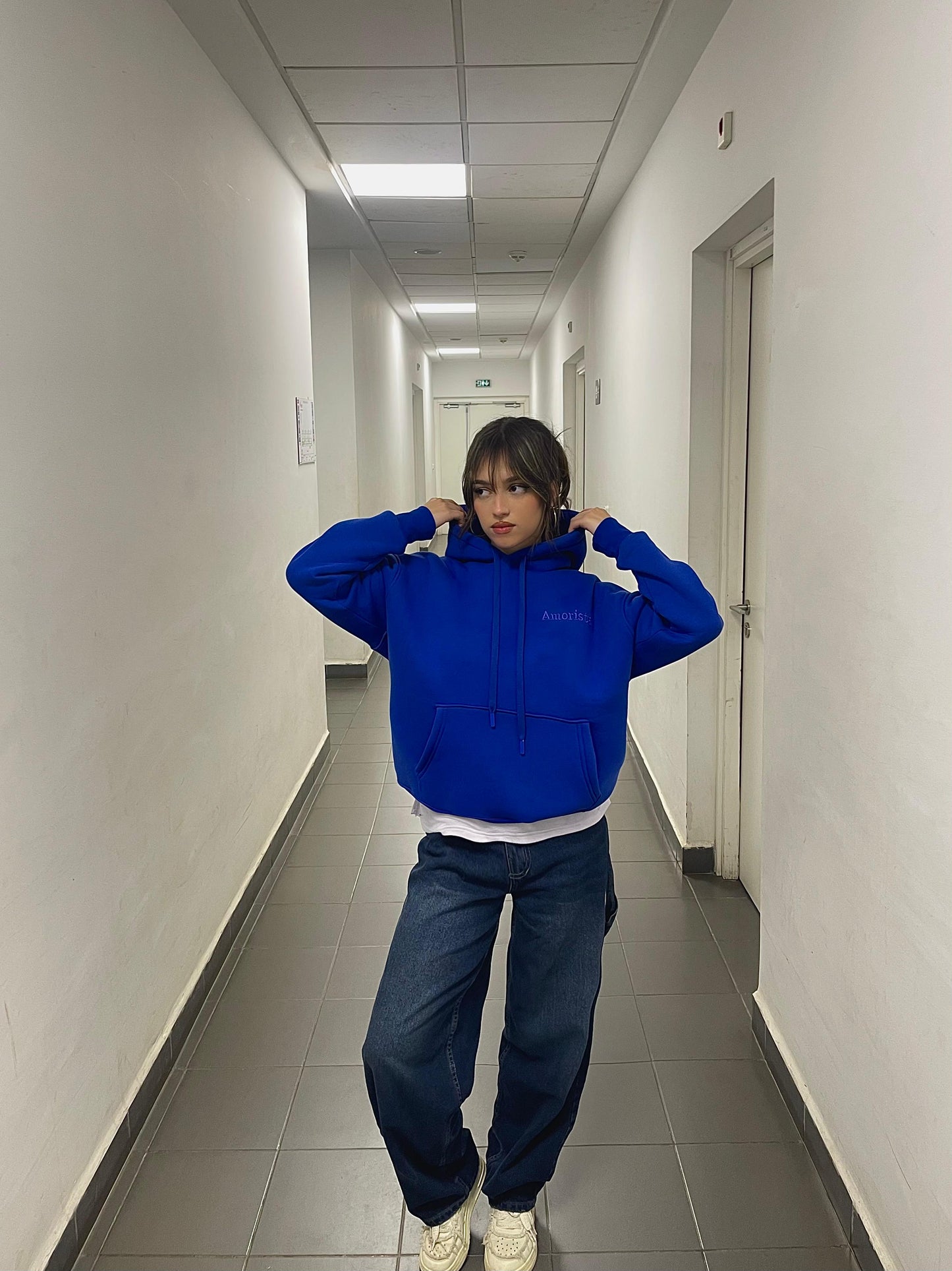 Hoodie Oversize Bleu Royal AMORISTE