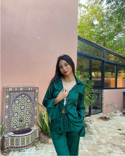 ENSEMBLE SATINÉE À NŒUDS