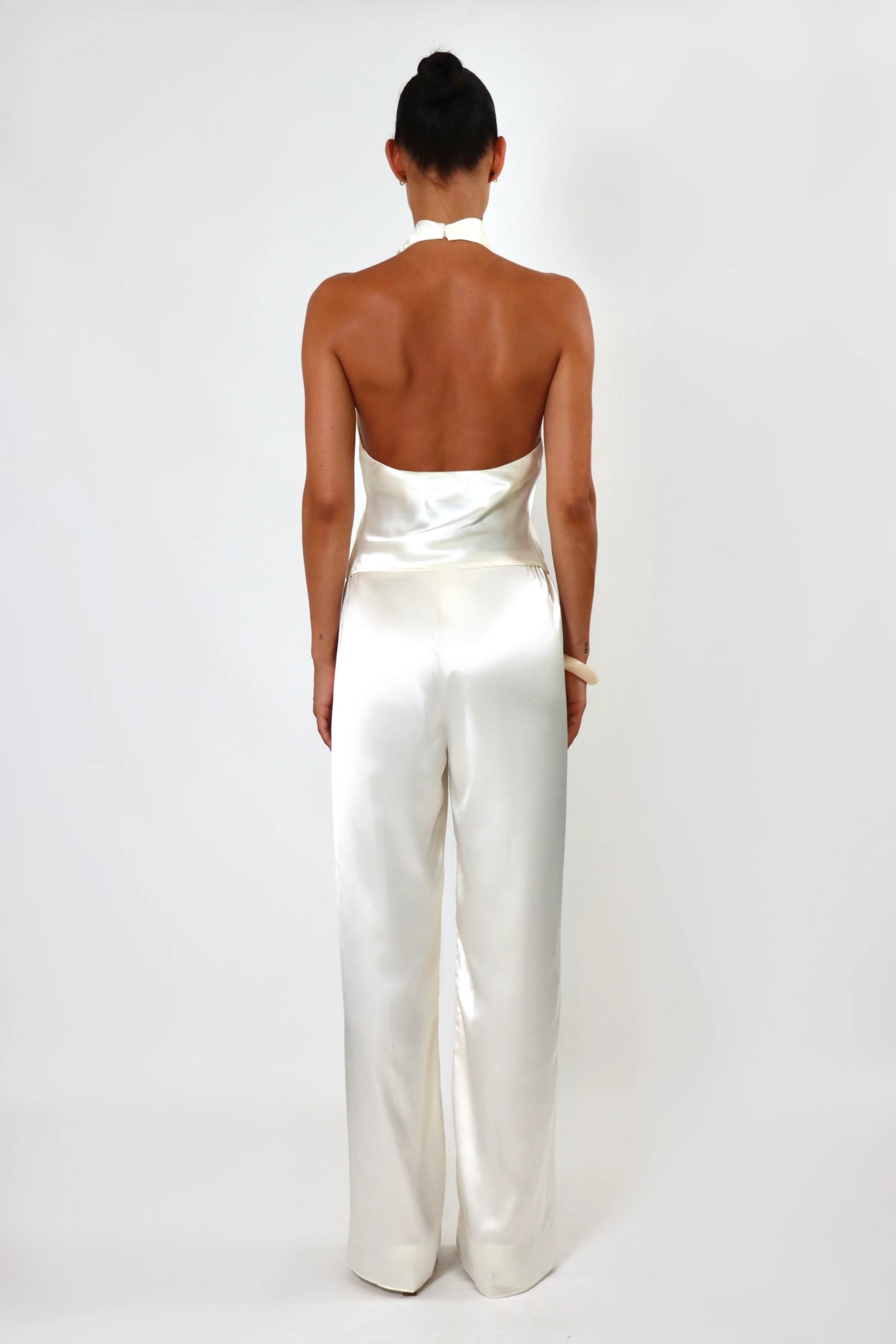 Ensemble Satin Dos Nu Élégance Ivoire