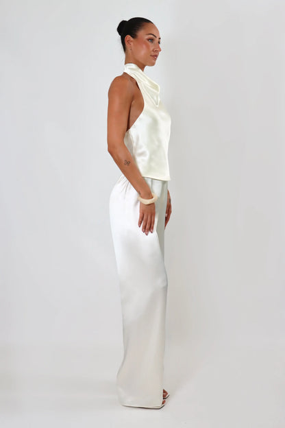 Ensemble Satin Dos Nu Élégance Ivoire